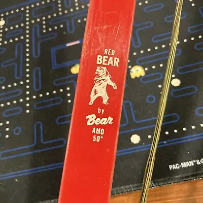 Vintage Red Bear AMO 50” Archery Recurve Fiberglass Bow W/ New Dacron Bowstring • $34.99