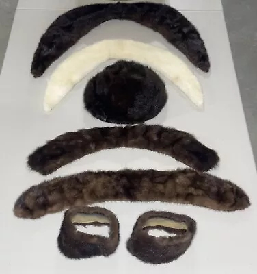 Vintage Real Mink Fur Hat Stoles And Cuffs (Lot Of 7 Pieces). • $19.99