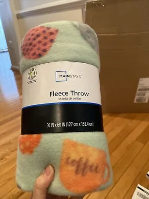 Fleece Coffee Cups Throw Blanket 50  X 60  • $9.99