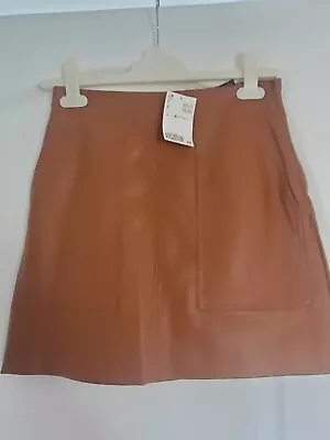 H & M Faux Leather Skirt Tan Bnwt • £9.95