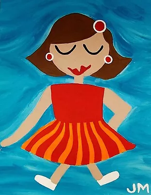 New! ACEO Size Signed ATC Painting Friendship Memory Sister Gift  Dance Class  • $10