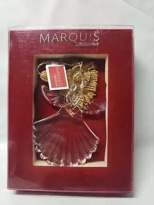 MARQUIS BY WATERFORD CRYSTAL 4  Angel Christmas Ornament In Box EXCELLENT • $9.99
