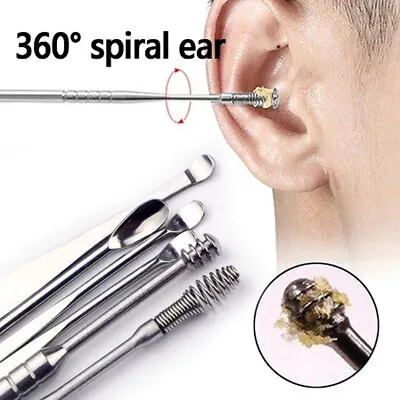 6X Stainless Steel Ear Wax Remover Ear Cleaner Set Ear Pick Ear Wax Removal Tool • £3.12