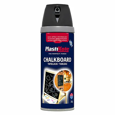 PlastiKote Chalkboard Spray Black Aerosol 400ml 1.5m2 Coverage Dry In 60 Mins • £9.50