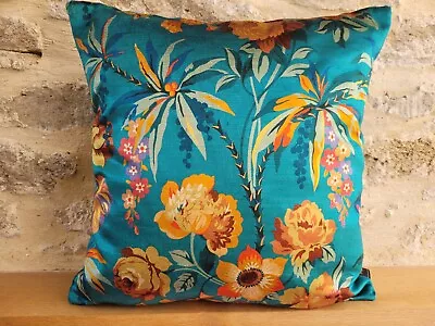 Liberty Arts Layla Velvet Floral Turquoise Blue & Velvet Fabric Cushion Cover • £34.50