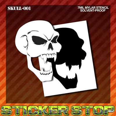 SKULL VAMPIRE MYLAR STENCIL (Airbrush Craft Re-Usable) SKULL-001 • $10