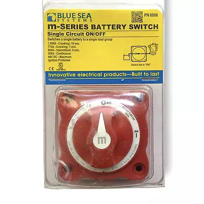 Blue Sea 6006 M-Series Battery Switch Single Circuit On/Off Marine Boat • $19.99