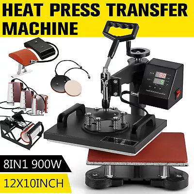 12 X10  8 In 1 T-Shirt Heat Press Machine Transfer Sublimation Mug Hat Plate • $162.90