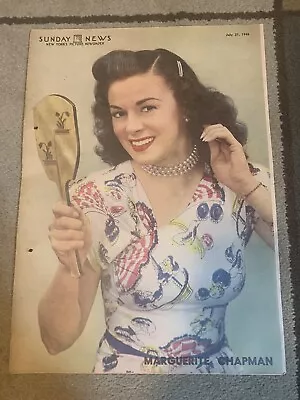 MARGUERITE CHAPMAN Original Color Portrait Sunday News 7/21/46 Old Hollywood • $25