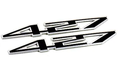 2X 427 Aluminum Emblem Badge Decal Black&Silver For Chevy Corvette Z06-C6 427 CI • $23.99
