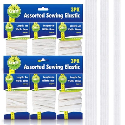 £3.29 • Buy 22M Flat Elastic Sewing 6mm 8mm 10mm White Cord Stretch Waist Bands Face Mask