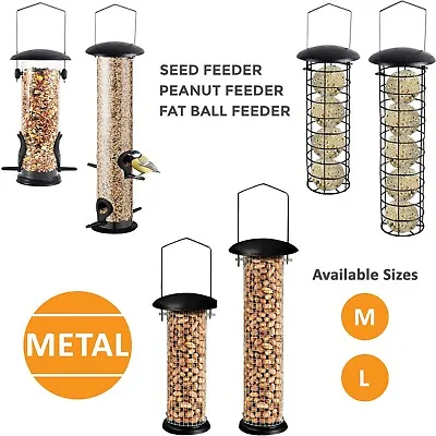 Metal Bird Hanging Seed Feeder Peanut Nut Feed Fat Ball Feeders Garden Birds • £5.85