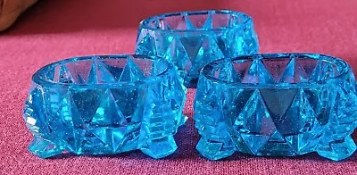 Vintage Sapphire Blue Master Salt Diamond Cut Burst RibbedExc. Con. 3 Available • $6