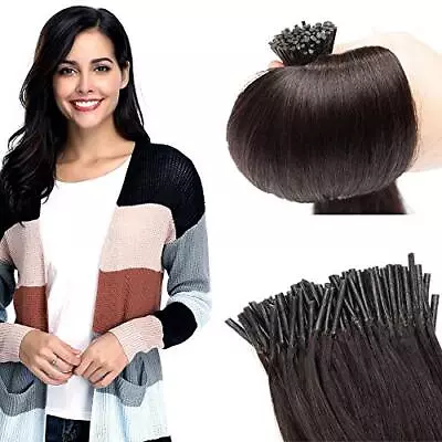 100 Strands/pack Pre Bonded I Tip Remy Human Hair Extensions Cold Fusion Hair Pi • $68.90