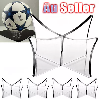 UPTO 3X Clear Acrylic Ball Stand Holder Display Rugby Basketball Football Soccer • $11.78