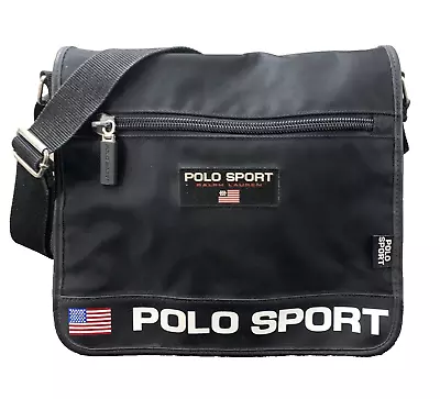 Vintage Ralph Lauren Polo Sport Bag Messenger Crossbody Flag Logo Y2K Spell Out! • $39.99