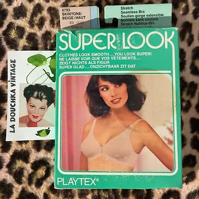 PLAYTEX 1970s SEAMLESS WIRELESS BRA~ SILKY NUDE ~MADE IN FRANCE~ NEW IN BOX~30 B • $59.95