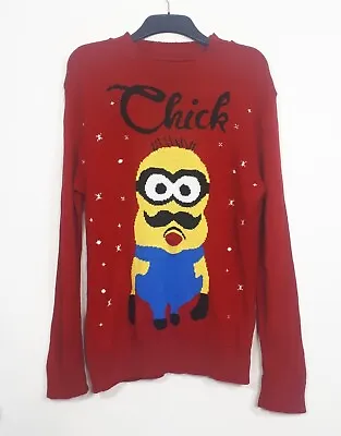 Minion Despicable Me Movie Film Christmas Novelty Thick Knit Jumper Large  • $24.85