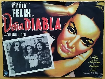 MARIA FELIX  DOÑA DIABLA  Original Mexican Lobby Card Movie Poster 1950 • $49.99