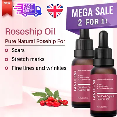 £7.55 • Buy 20ML🌟 Organic Rosehip Oil For Face, Use Of Scars, Stretch Marks & Wrinkles ✅🔥