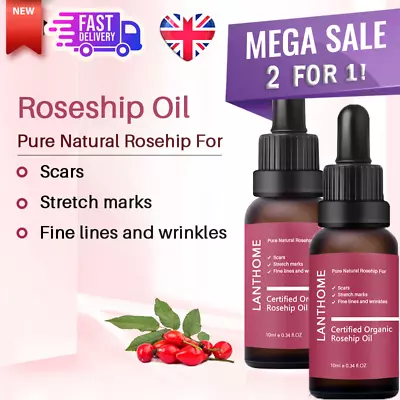 £7.55 • Buy 20ML🌟 Organic Rosehip Oil For Face, Use Of Scars, Stretch Marks & Wrinkles ✅🔥