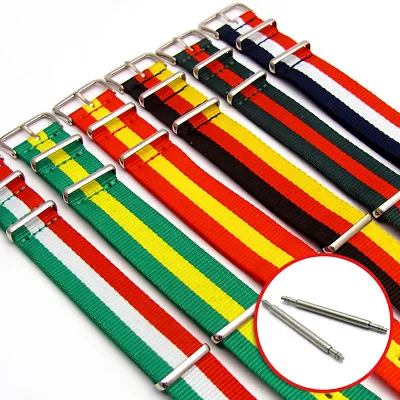 NATO Tough Nylon Military Watch Strap National Flag Colours Stripes 18-22mm C048 • £6.99