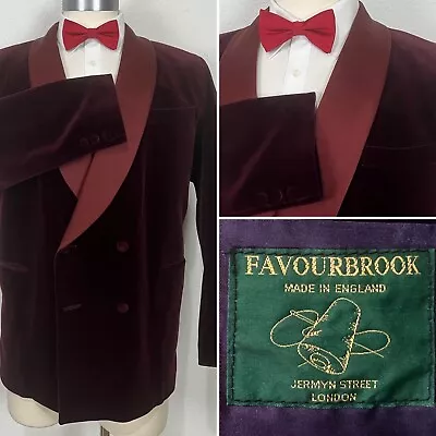 Favourbrook London Velvet Tux Tuxedo Dinner Jacket Smoking Blazer Sport Coat 44R • $199.99