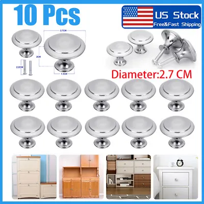 10Pcs Cabinet Knobs Stainless Steel Drawer Pulls Door Handles Brushed Nickel US • $5.89