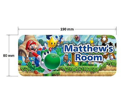 £4.99 • Buy Super Mario Door Plaque - Personalised Childrens Bedroom Sign Girls Boys