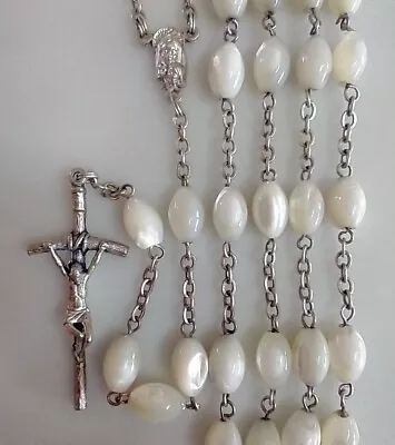 Vintage Catholic Rosary Mother Of Pearl Beads • $39.99