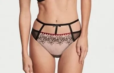 Victorias Secret VS High Waist Caged Panty Love Letters Luxe Embroidered Hearts • $17.91