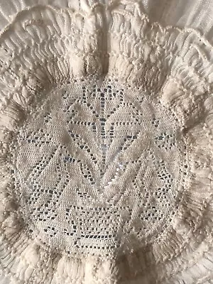 18th C. Bonnet With Hollie Point Needle Lace Round Birds And Flowers COLLECTOR • $248