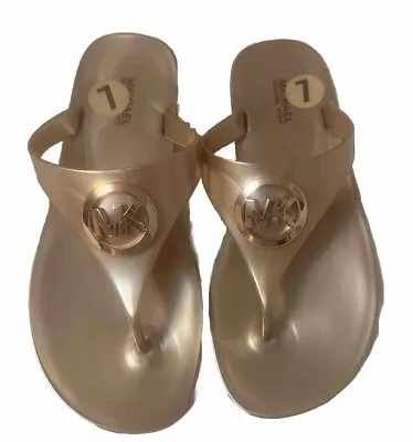 MICHAEL Michael Kors Womens Lillie Jelly Thong Blush Flip Flops Sandals Size 7 • $10