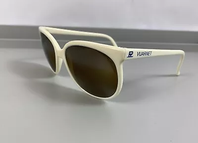 Vintage Vuarnet Sunglasses Pouilloux 002 France White Frames Cat-eye Cable Hook • $52