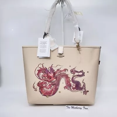 Coach CQ188 Lunar Chinese New Year City Tote With Dragon Charm NWT Limited $398 • $238