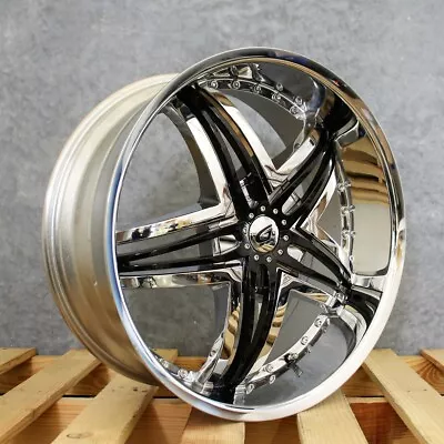 Gianna Blitz Chrome With Black Inserts 22  5x108 Staggered Wheels Set Of Rims • $1680