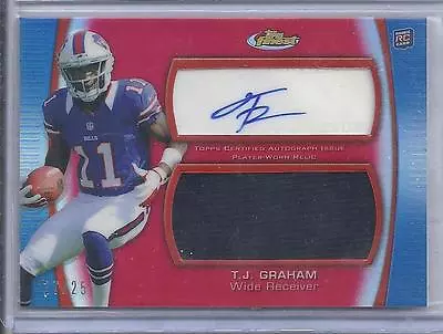 T.j. Graham 2012 Topps Finest Red Refractor Jumbo Jersey Auto Rc #d /25 • $4.99