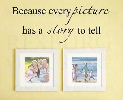 Wall Decal Sticker Quote Vinyl Art Adhesive Every Picture Has A Story Family F44 • £19.27