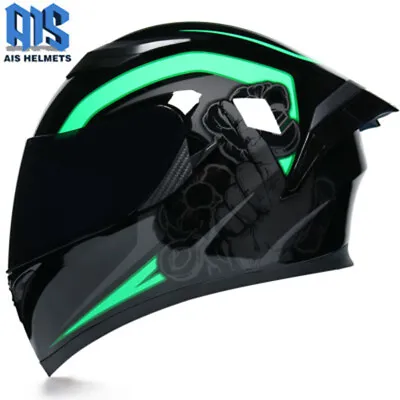 DOT Motorcycle Helmet Capacete Dual Lens Riding On Road Street Full Face Helmets • $87.89