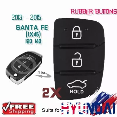 2x Remote Buttons Pad For Hyundai Santa Fe Ix35 Ix20 Tucson 3 Buttons Flip Key • $10.80