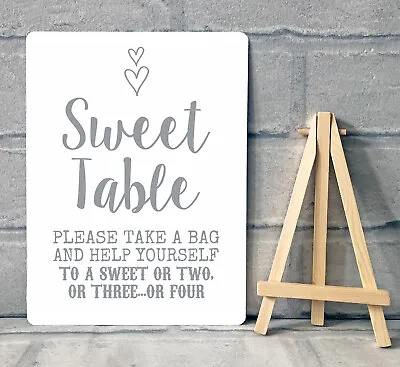 £8.95 • Buy A5 Sweet Table Candy Stall Cart Buffet Jar Sign With Easel Wedding Party - Heart
