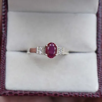 Astrological Certified Ruby Ring 925 Sterling Silver Ring July Birthstone Ring • $45