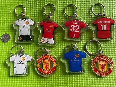 £2.99 • Buy 8 Vintage Plastic Man Utd  Football Club Keyrings Vodafone Aig Crest Nistelrooy