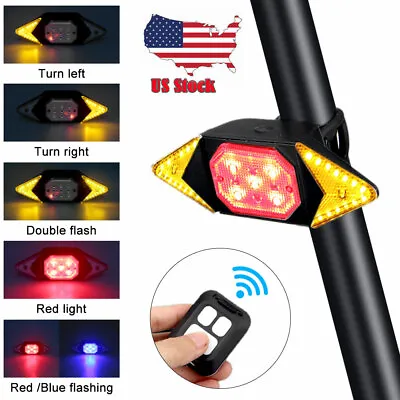 $15.99 • Buy USA Intelligent Bike Turn Signal Warning Light Wireless Remote Control Rear Lamp