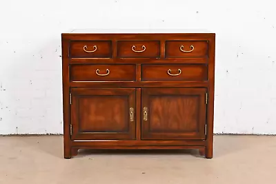 John Widdicomb Hollywood Regency Chinoiserie Mahogany Server Or Bar Cabinet • $2295