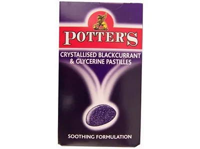 £7.68 • Buy 2 X Potters Crystallised Blackcurrant & Glycerine Pastilles 45g