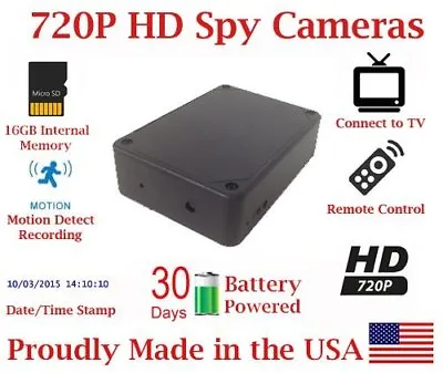 AES 30 Day Battery Powered 720P Black Box Mobile Wireless Spy Camera Nanny Cam  • $299