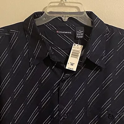VTG Knightsbridge Button Shirt Mens Size 2X Short Sleeve Rayon Pocket Collar/ • $11.69