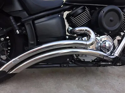 $305 • Buy Chrome Motorcycle Exhaust Pipe Muffler System For Yamaha V-Star 1100 XVS1100