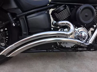 Chrome Motorcycle Exhaust Pipe Muffler System For Yamaha V-Star 1100 XVS1100 • $245